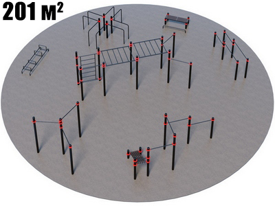 Проект Районная площадка для Воркаут и ГТО 3-3 (Ø16 м)