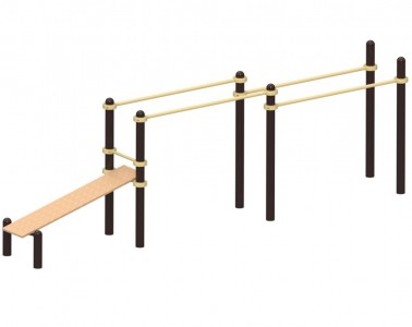 Спортивные уличные брусья + скамья для пресса TORUDA 52