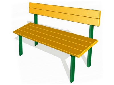 Скамья бежевая со спинкой ДХО 06200