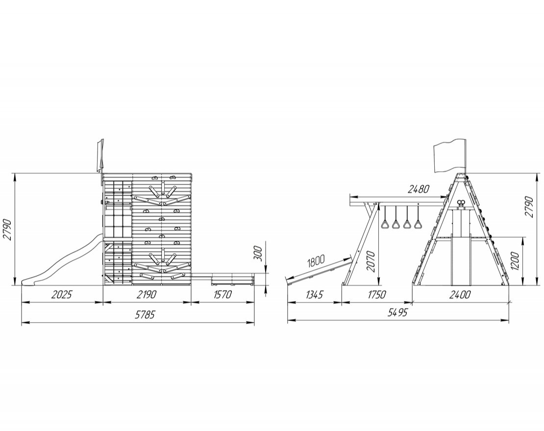 Спорткомплекс для улицы Штабик 5 со столиком - вид 13