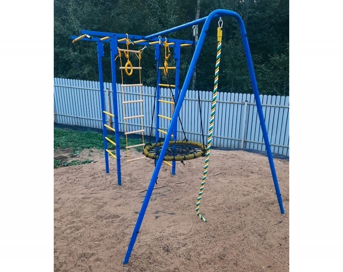 Детский спортивный комплекс Спортсмен 8.1 с плетеным гнездом 80 см - вид 2
