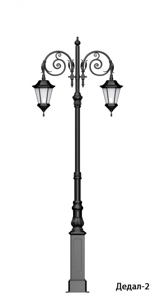 Опора освещения чугунная Дедал (высота 5 метров) - вид 2