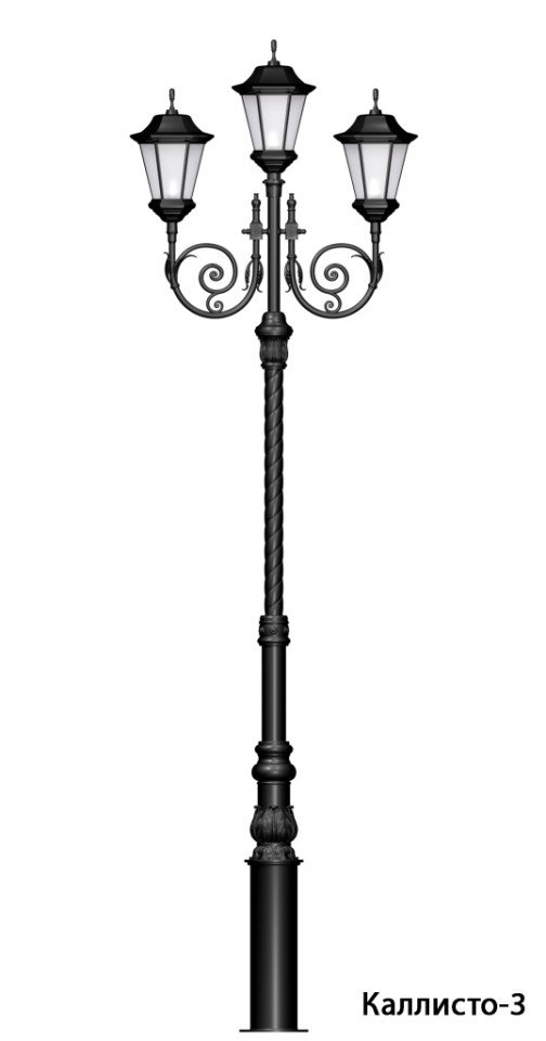 Опора освещения чугунная Каллисто (высота 4 метра) - вид 2