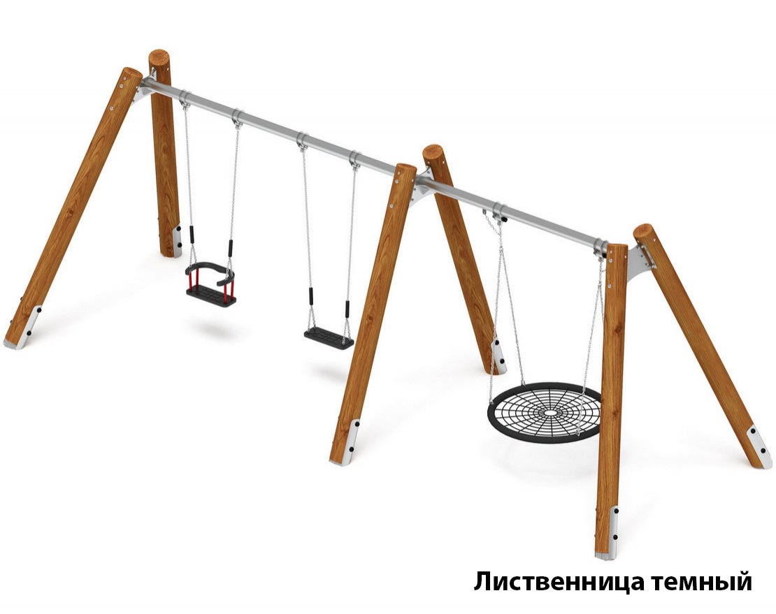 Уличные качели Единство (лиственница) 15 - вид 1
