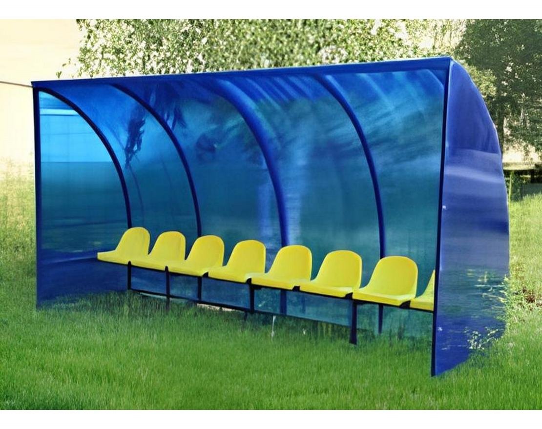 Поликарбонатный Бокс для запасных игроков 10,5х1,5х2,1 м - вид 2