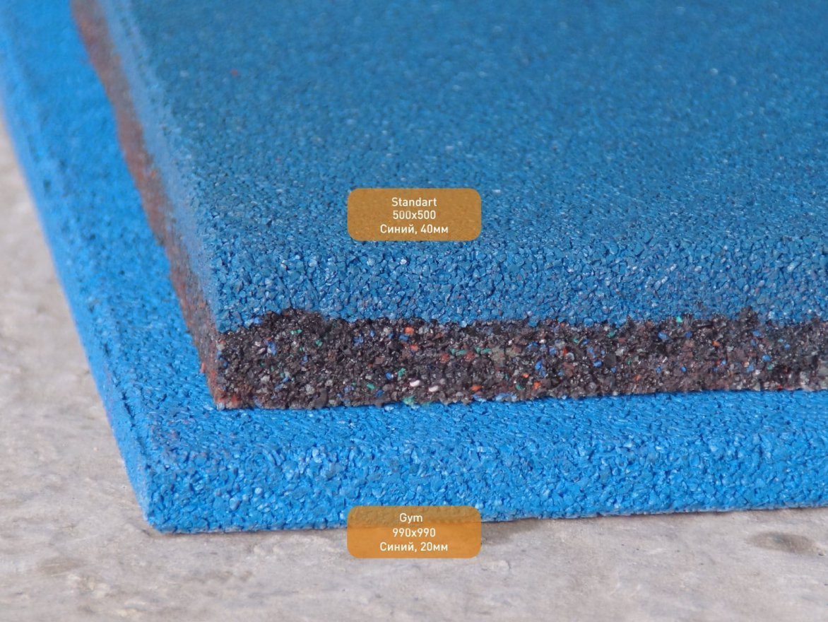 Резиновая плитка Gym 990х990 (15-30 мм) с ровным основанием - вид 1
