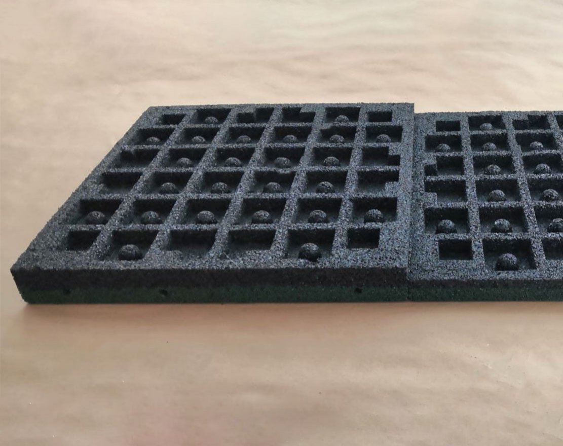 Резиновая плитка EcoStep Gym/Джим 500х500 (15-60 мм) с рельефным основанием - вид 2